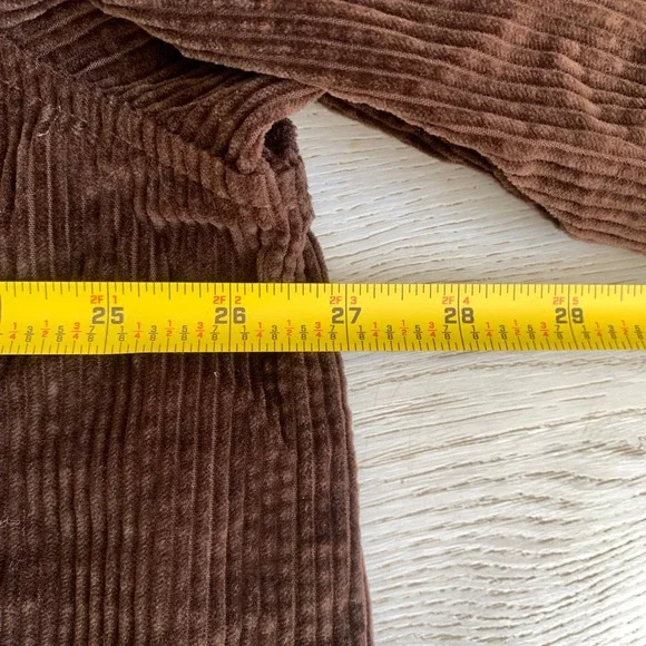 American Eagle Brown Corduroy Button Down Shirt Womens XL Long Sleeve Cotton - Picture 7 of 10